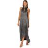 image:imageAdrianna Papell Womens Pleated Metallic Ankle DressGunmetalBlack