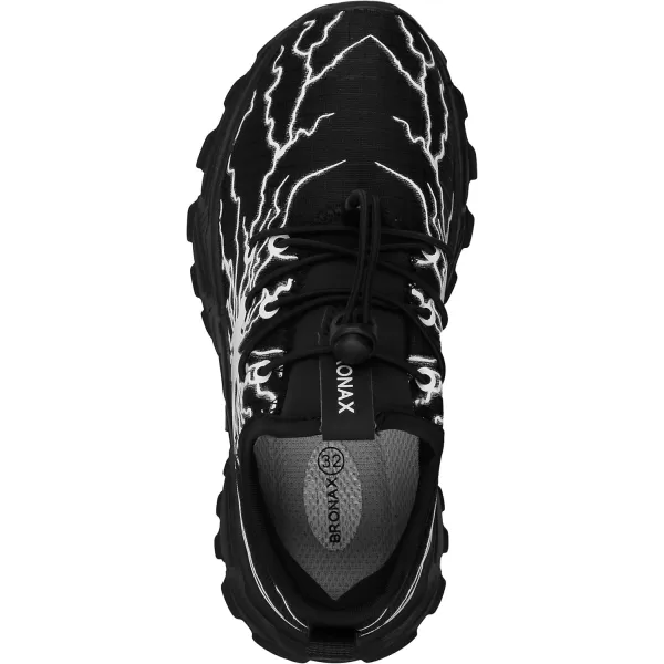 BRONAX LittleBig Boys Comfortable Graffiti Personality Tennis ShoesBlack