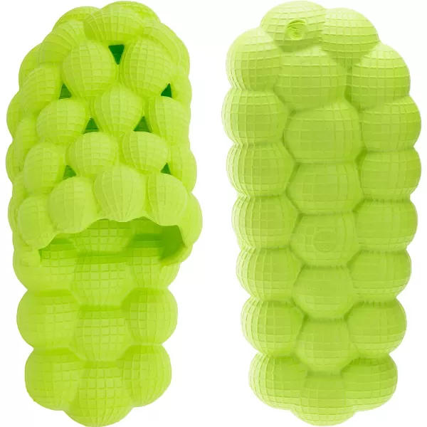 BRONAX Bubble Slides for Adults and Kids  Ultra Cushioned Funny Lychee Massage SlippersGreen