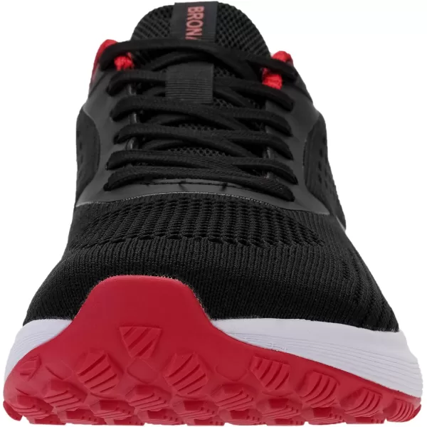 BRONAX Mens Wide Cushioned Supportive Road Running Shoes  Wide Toe Box  Rubber OutsoleS71 BlackRed