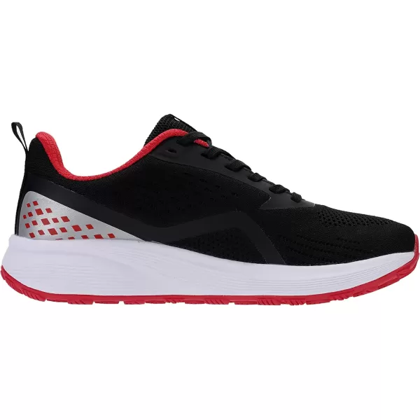 BRONAX Mens Wide Cushioned Supportive Road Running Shoes  Wide Toe Box  Rubber OutsoleS71 BlackRed