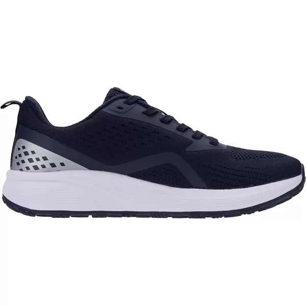 BRONAX Mens Wide Cushioned Supportive Road Running Shoes  Wide Toe Box  Rubber OutsoleS71 Dark Blue