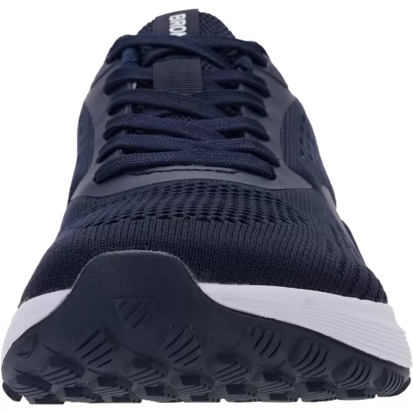 BRONAX Mens Wide Cushioned Supportive Road Running Shoes  Wide Toe Box  Rubber OutsoleS71 Dark Blue