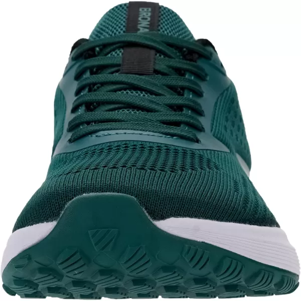 BRONAX Mens Wide Cushioned Supportive Road Running Shoes  Wide Toe Box  Rubber OutsoleS71 Green