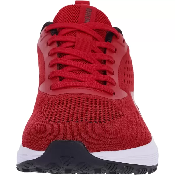 BRONAX Mens Wide Cushioned Supportive Road Running Shoes  Wide Toe Box  Rubber OutsoleS71 Red