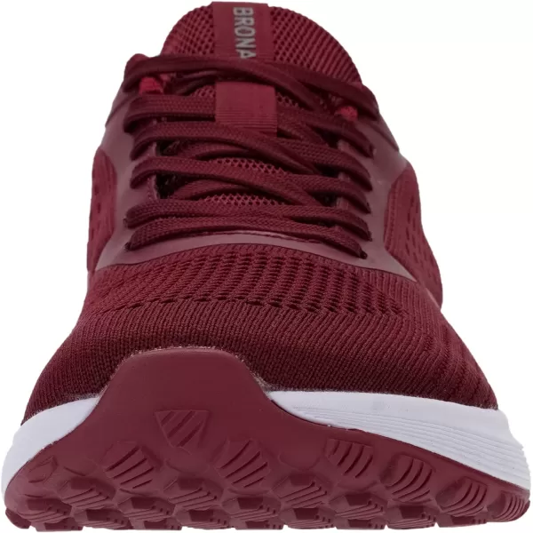 BRONAX Mens Wide Cushioned Supportive Road Running Shoes  Wide Toe Box  Rubber OutsoleS71 Wine Red