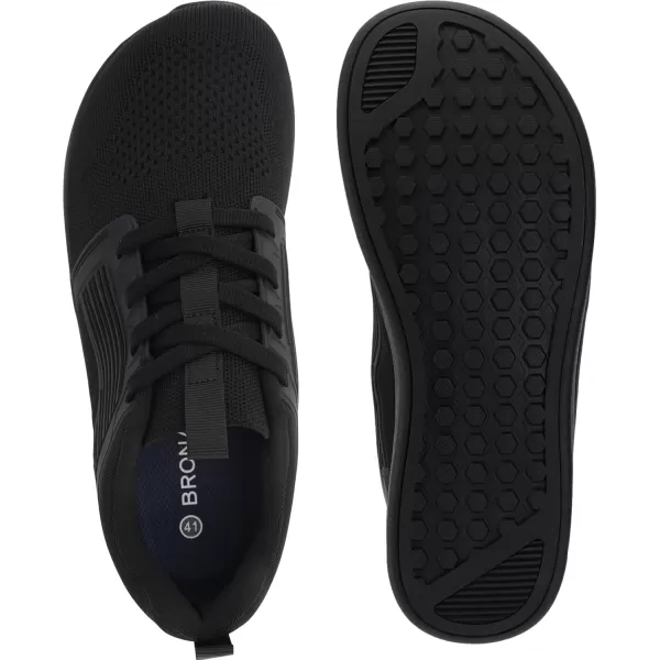 BRONAX Mens Zero Drop Training Shoes with Wide Toe Box  Rubber OutsoleS21  Black