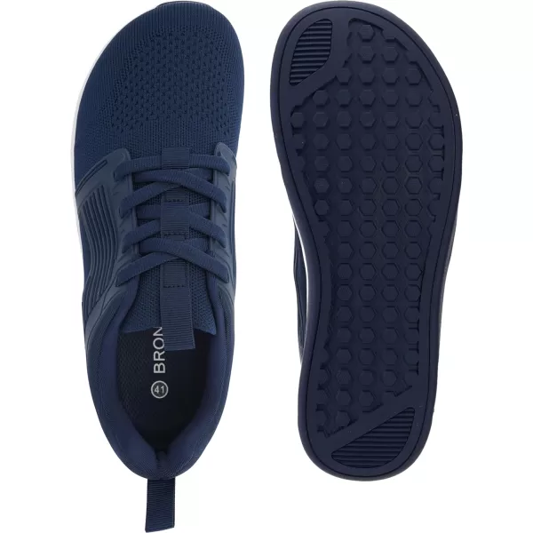 BRONAX Mens Zero Drop Training Shoes with Wide Toe Box  Rubber OutsoleS21  Blue