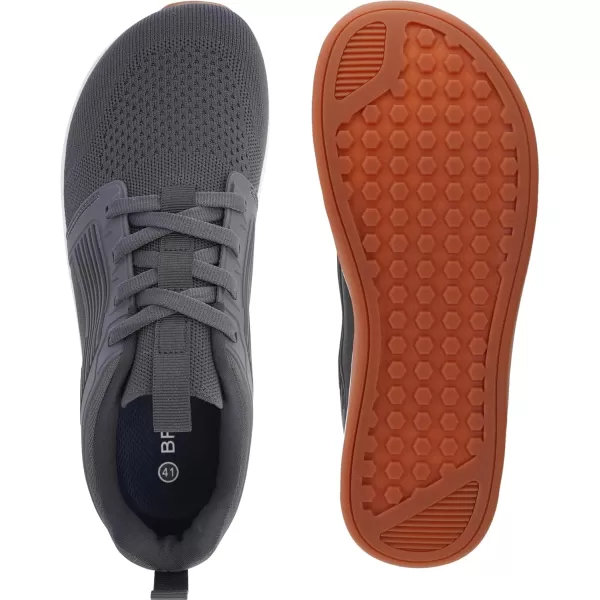 BRONAX Mens Zero Drop Training Shoes with Wide Toe Box  Rubber OutsoleS21  Grey