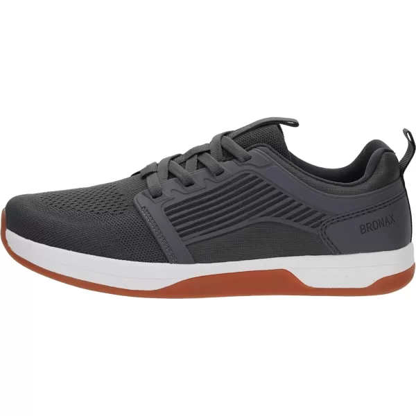BRONAX Mens Zero Drop Training Shoes with Wide Toe Box  Rubber OutsoleS21  Grey