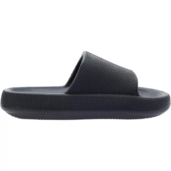 BRONAX Pillow Slippers for Women and Men  House Slides Shower Sandals  Extremely Comfy  Cushioned Thick SoleBlack