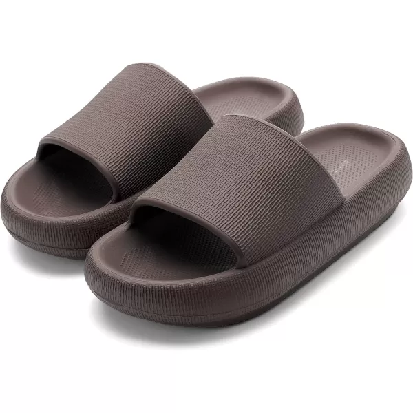 BRONAX Pillow Slippers for Women and Men  House Slides Shower Sandals  Extremely Comfy  Cushioned Thick SoleChocolate