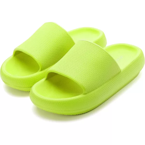 BRONAX Pillow Slippers for Women and Men  House Slides Shower Sandals  Extremely Comfy  Cushioned Thick SoleGreen