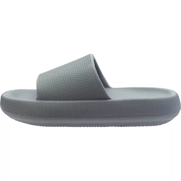 BRONAX Pillow Slippers for Women and Men  House Slides Shower Sandals  Extremely Comfy  Cushioned Thick SoleGrey