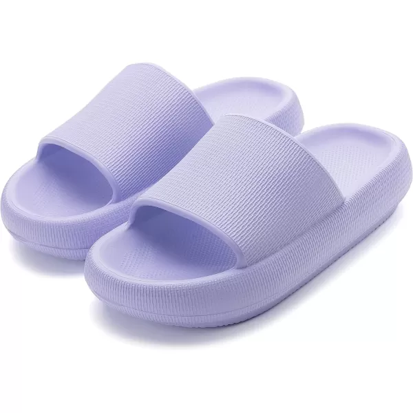 BRONAX Pillow Slippers for Women and Men  House Slides Shower Sandals  Extremely Comfy  Cushioned Thick SoleLight Purple