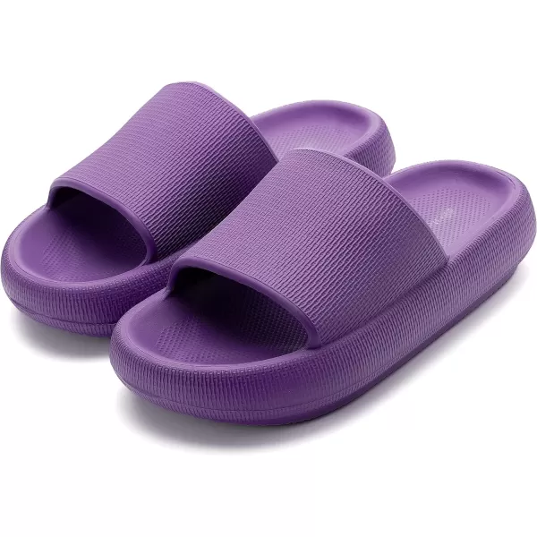 BRONAX Pillow Slippers for Women and Men  House Slides Shower Sandals  Extremely Comfy  Cushioned Thick SolePurple
