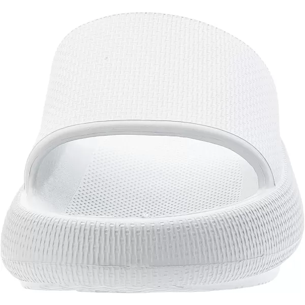 BRONAX Pillow Slippers for Women and Men  House Slides Shower Sandals  Extremely Comfy  Cushioned Thick SoleWhite