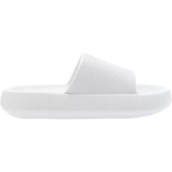 BRONAX Pillow Slippers for Women and Men  House Slides Shower Sandals  Extremely Comfy  Cushioned Thick SoleWhite