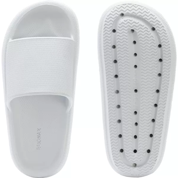 BRONAX Pillow Slippers for Women and Men  House Slides Shower Sandals  Extremely Comfy  Cushioned Thick SoleWhite