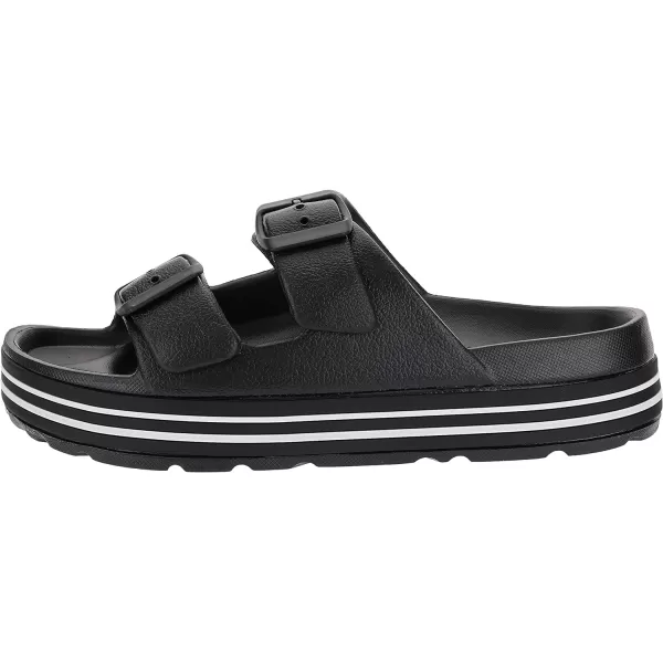 BRONAX Womens Double Buckle Cloud Slides Adjustable Two Strap Sandals Size 10 EVA Rubber Arch Support Plantar Fasciitis Orthopedic Plastic Pool Orthotic Slippers Sandalias para Mujer Outdoor BlackBRONAX Womens Double Buckle Cloud Slides Adjustable Two Strap Sandals Size 10 EVA Rubber Arch Support Plantar Fasciitis Orthopedic Plastic Pool Orthotic Slippers Sandalias para Mujer Outdoor Black