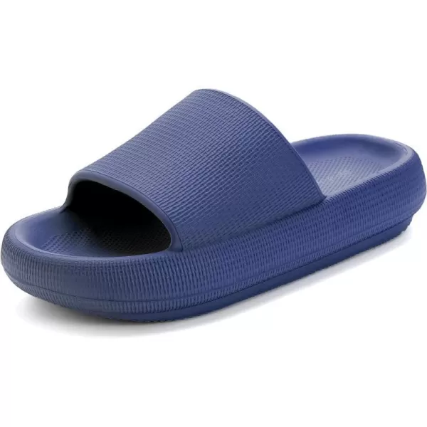 BRONAX Pillow Slippers for Women and Men  House Slides Shower Sandals  Extremely Comfy  Cushioned Thick SoleBlue