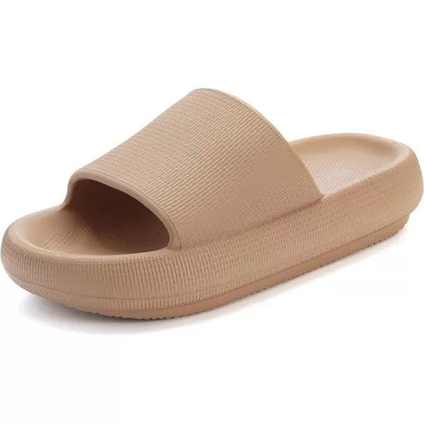 BRONAX Pillow Slippers for Women and Men  House Slides Shower Sandals  Extremely Comfy  Cushioned Thick SoleBrown