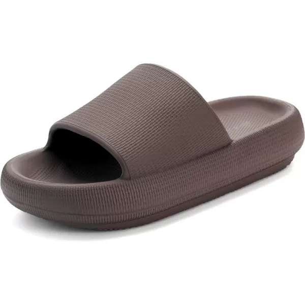 BRONAX Pillow Slippers for Women and Men  House Slides Shower Sandals  Extremely Comfy  Cushioned Thick SoleChocolate