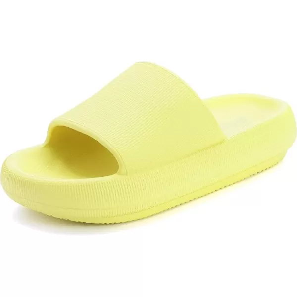 BRONAX Pillow Slippers for Women and Men  House Slides Shower Sandals  Extremely Comfy  Cushioned Thick SoleLemon Yellow