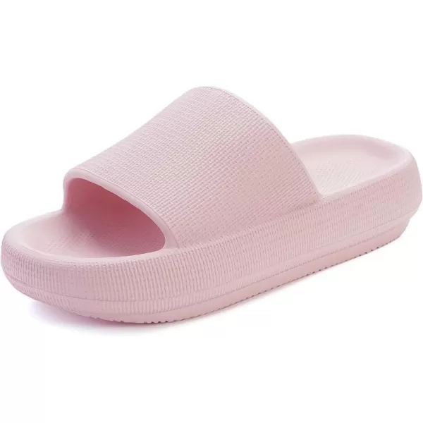 BRONAX Pillow Slippers for Women and Men  House Slides Shower Sandals  Extremely Comfy  Cushioned Thick SolePink