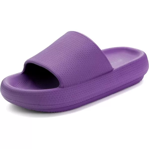 BRONAX Pillow Slippers for Women and Men  House Slides Shower Sandals  Extremely Comfy  Cushioned Thick SolePurple