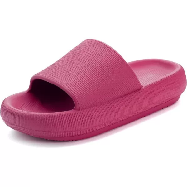 BRONAX Pillow Slippers for Women and Men  House Slides Shower Sandals  Extremely Comfy  Cushioned Thick SoleRose Red