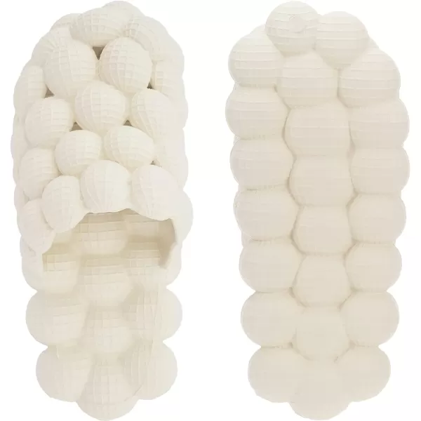 BRONAX Bubble Slides for Adults and Kids  Ultra Cushioned Funny Lychee Massage SlippersBeige