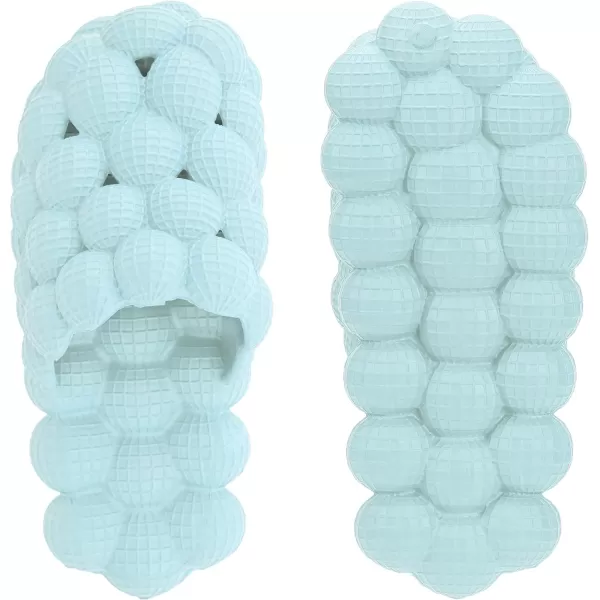 BRONAX Bubble Slides for Adults and Kids  Ultra Cushioned Funny Lychee Massage SlippersBlue