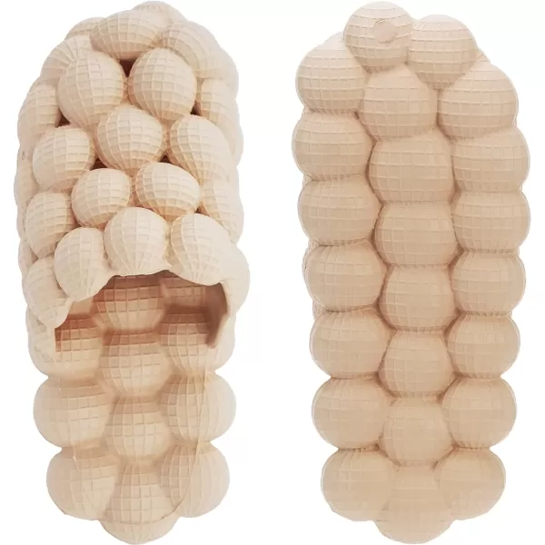 BRONAX Bubble Slides for Adults and Kids  Ultra Cushioned Funny Lychee Massage SlippersBrown