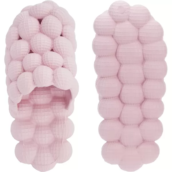 BRONAX Bubble Slides for Adults and Kids  Ultra Cushioned Funny Lychee Massage SlippersPink