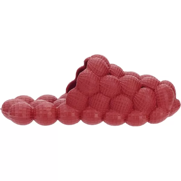 BRONAX Bubble Slides for Adults and Kids  Ultra Cushioned Funny Lychee Massage SlippersRed