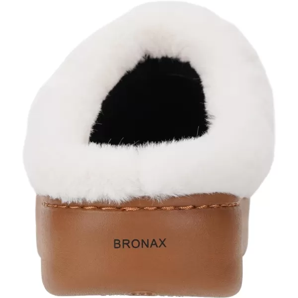 BRONAX Pillow Warm Fuzzy House Slippers for Women with Cushioned Thick SoleBrown