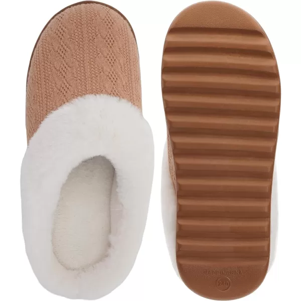 BRONAX Pillow Warm Fuzzy House Slippers for Women with Cushioned Thick SoleBrown