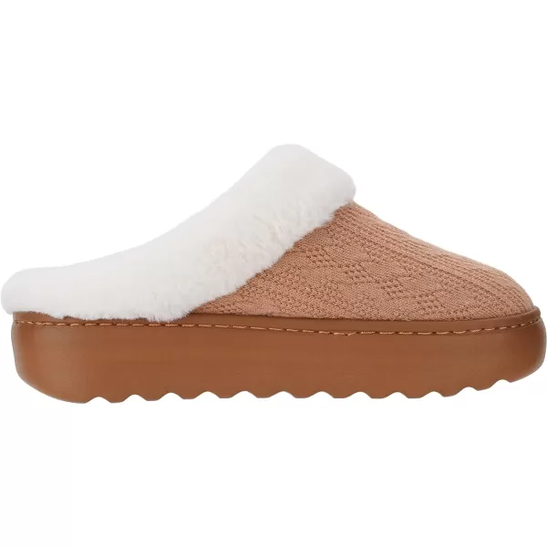 BRONAX Pillow Warm Fuzzy House Slippers for Women with Cushioned Thick SoleBrown