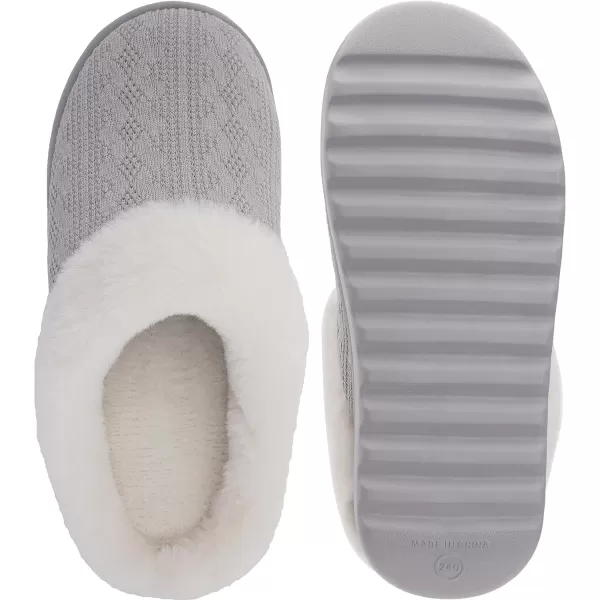 BRONAX Pillow Warm Fuzzy House Slippers for Women with Cushioned Thick SoleGrey