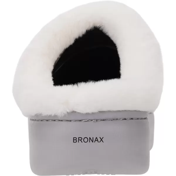 BRONAX Pillow Warm Fuzzy House Slippers for Women with Cushioned Thick SoleGrey