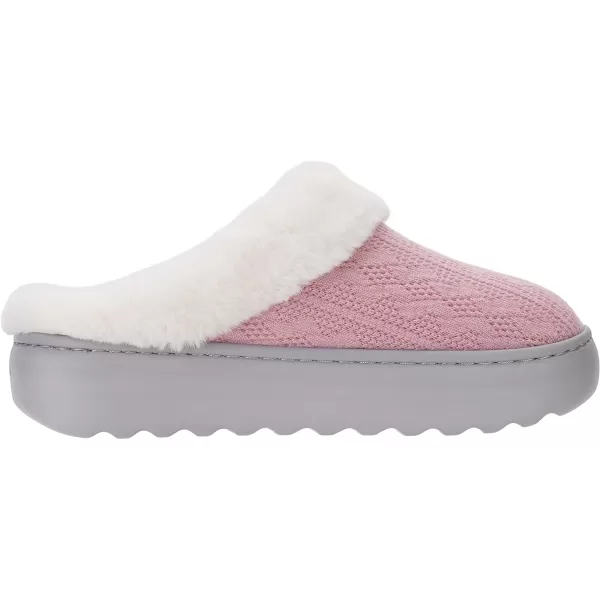 BRONAX Pillow Warm Fuzzy House Slippers for Women with Cushioned Thick SolePink