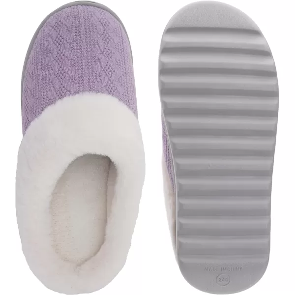 BRONAX Pillow Warm Fuzzy House Slippers for Women with Cushioned Thick SolePurple