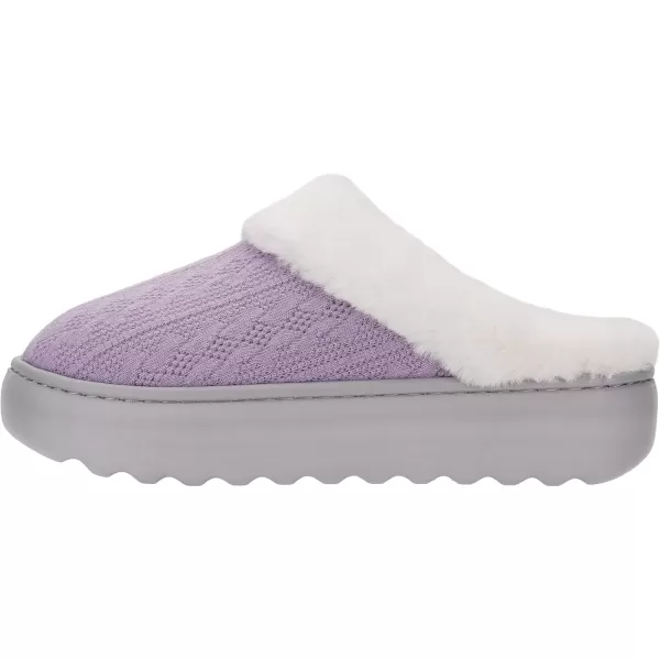 BRONAX Pillow Warm Fuzzy House Slippers for Women with Cushioned Thick SolePurple