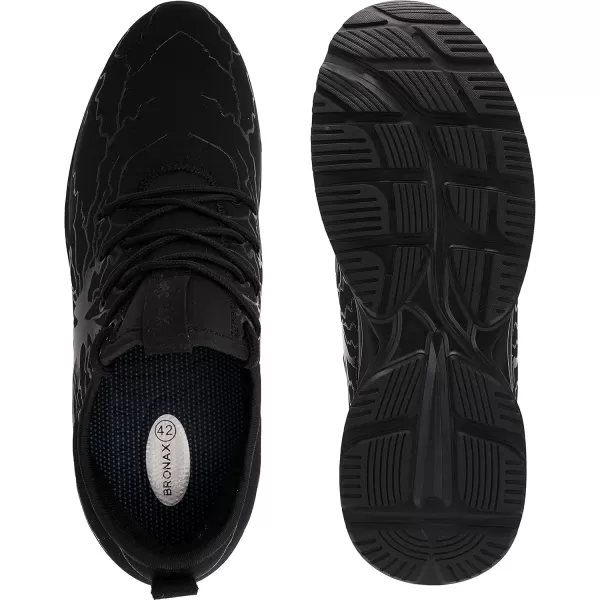 BRONAX Tennis Shoes for Men Comfy Running Walking Fitness Outdoor Sports Gym Athletics Adult Sneakers Male Jogging FootwearAll Black
