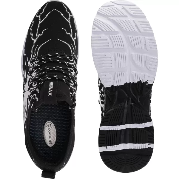 BRONAX Tennis Shoes for Men Comfy Running Walking Fitness Outdoor Sports Gym Athletics Adult Sneakers Male Jogging FootwearBlack