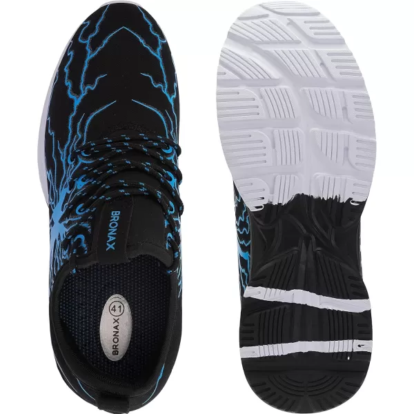 BRONAX Tennis Shoes for Men Comfy Running Walking Fitness Outdoor Sports Gym Athletics Adult Sneakers Male Jogging FootwearBlue