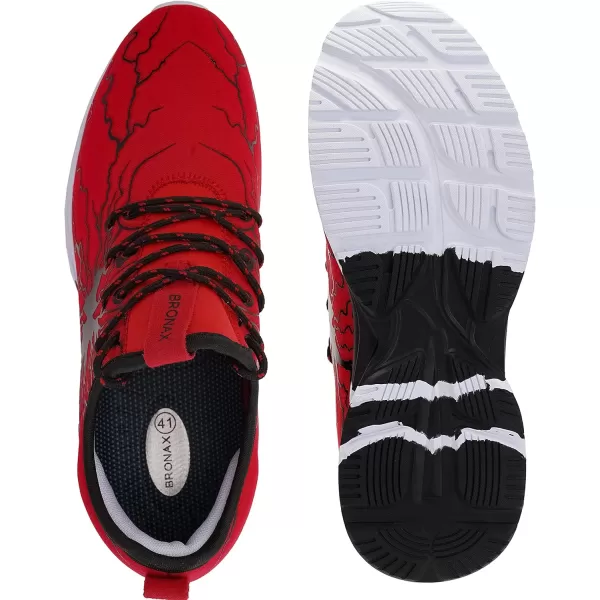 BRONAX Tennis Shoes for Men Comfy Running Walking Fitness Outdoor Sports Gym Athletics Adult Sneakers Male Jogging FootwearRed