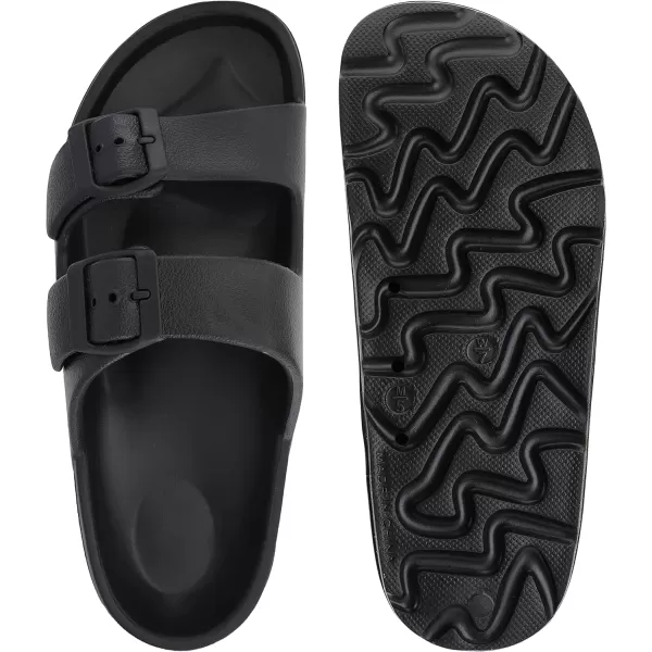 BRONAX Womens Recovery Adjustable Strap Sandals with  Arch SupportY16  Black