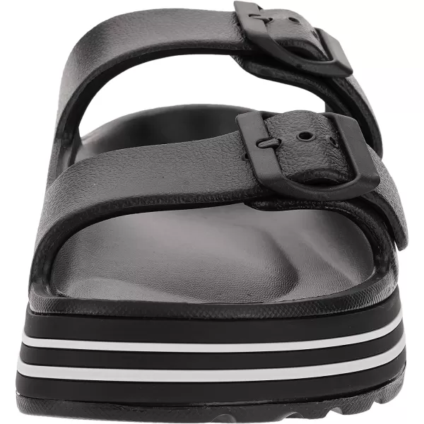 BRONAX Womens Recovery Adjustable Strap Sandals with  Arch SupportY16  Black
